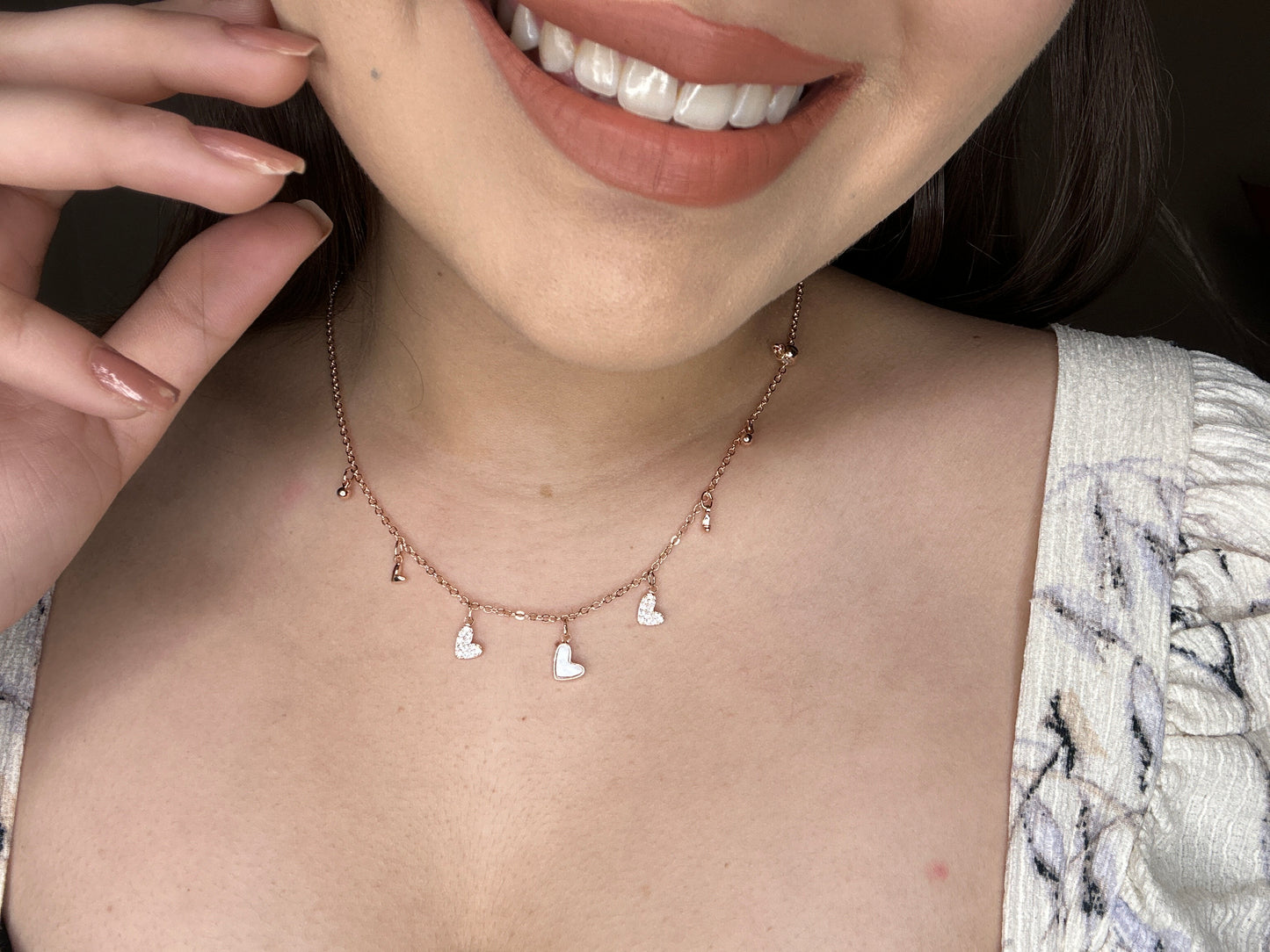 Little hearts pattern neck charm/ bracelet