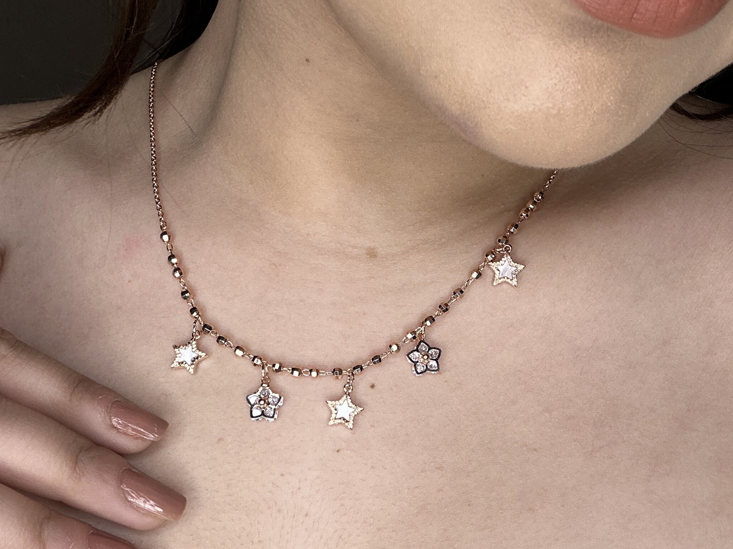 Star pattern neck charm/ bracelet