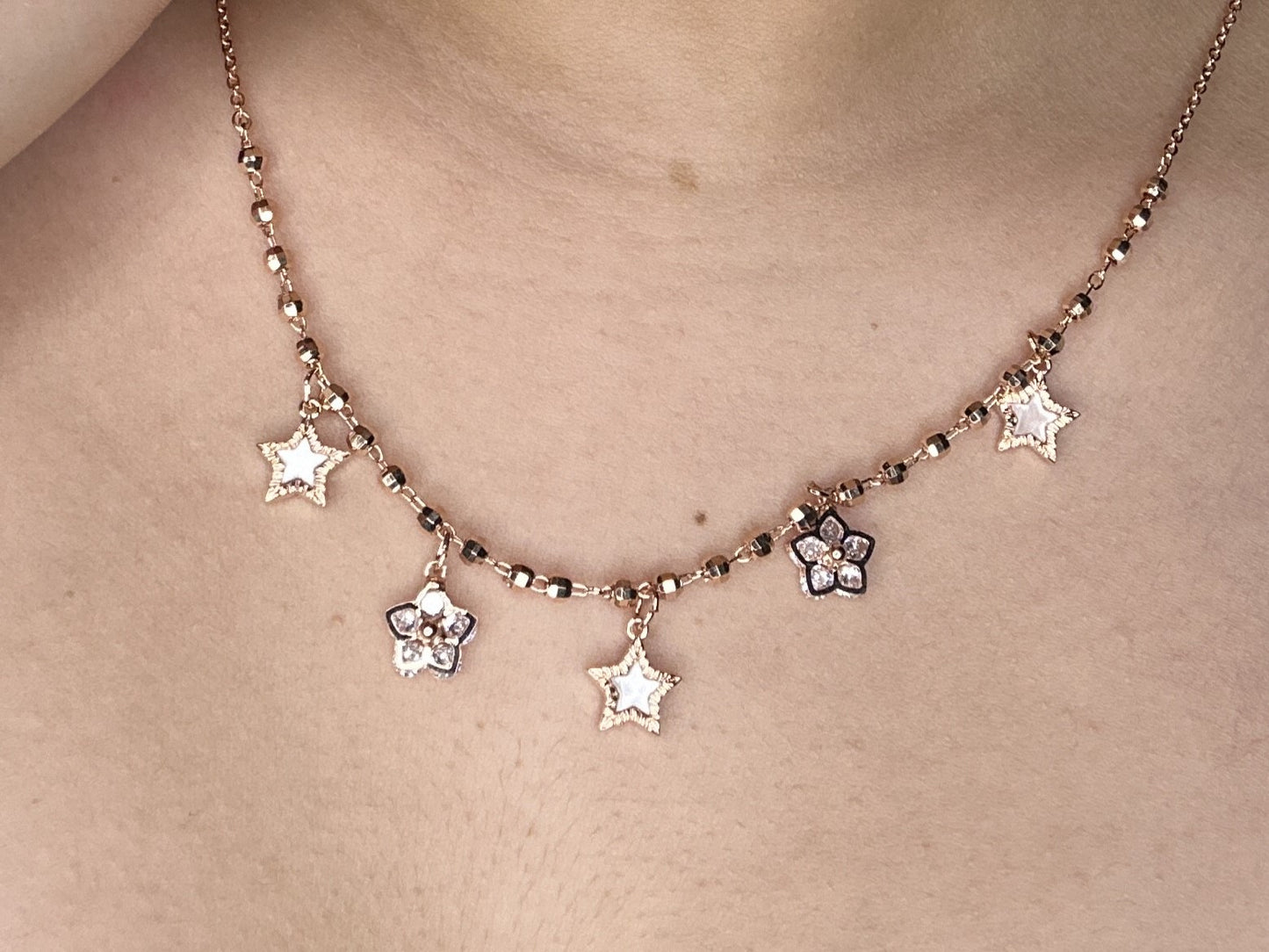 Star pattern neck charm/ bracelet