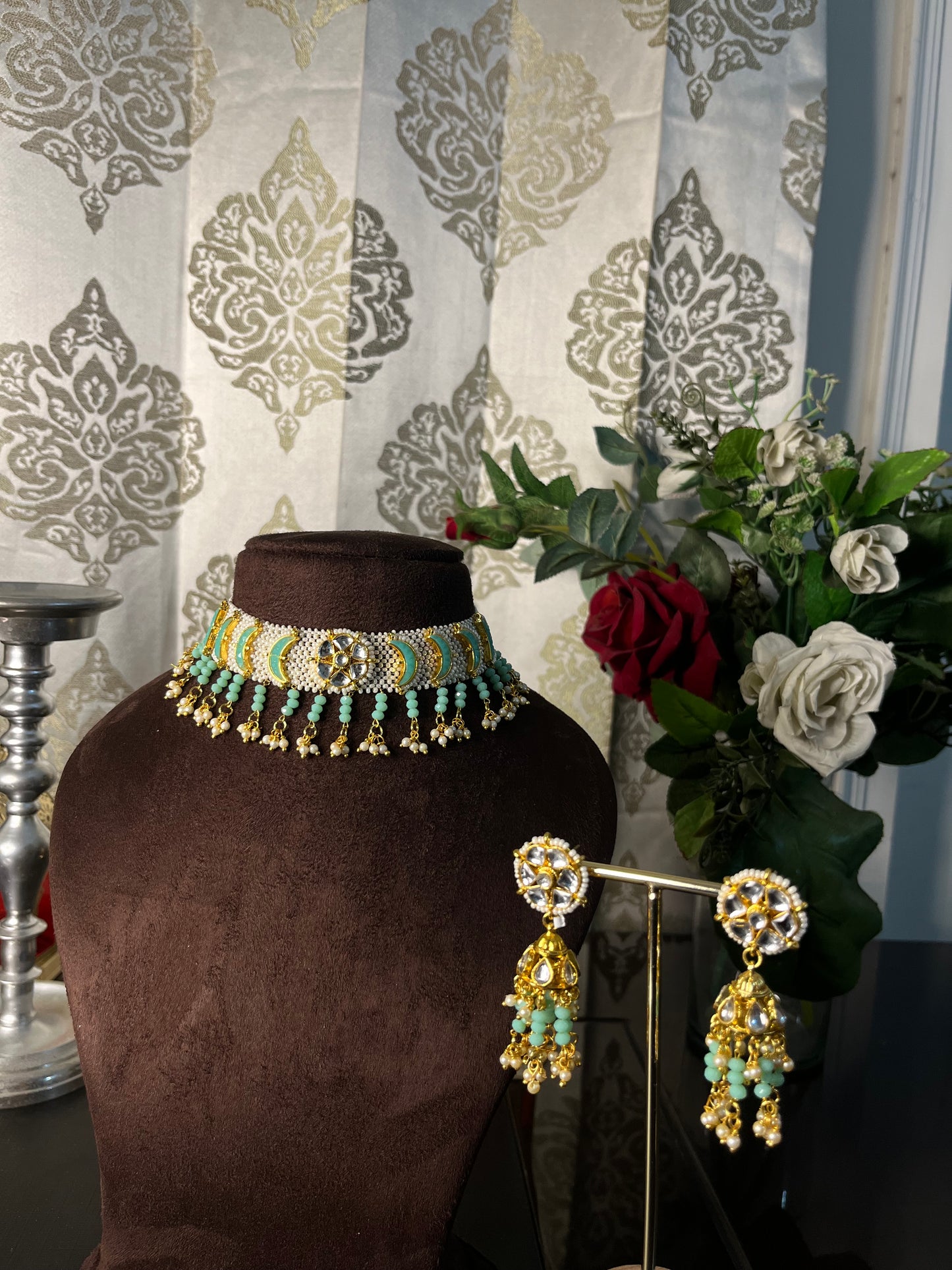 Chand gujarati choker with jhumka