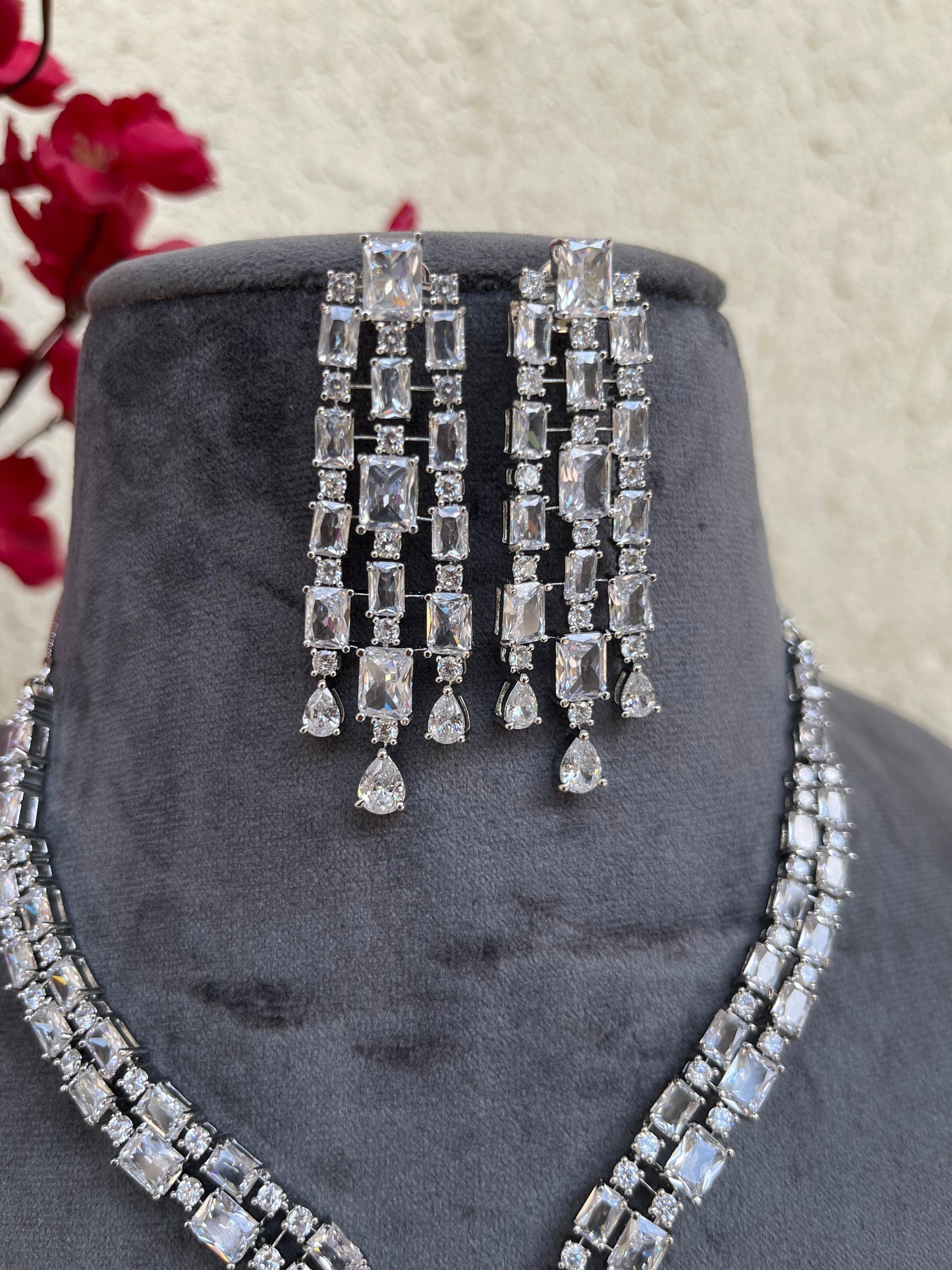 American diamond indo western set