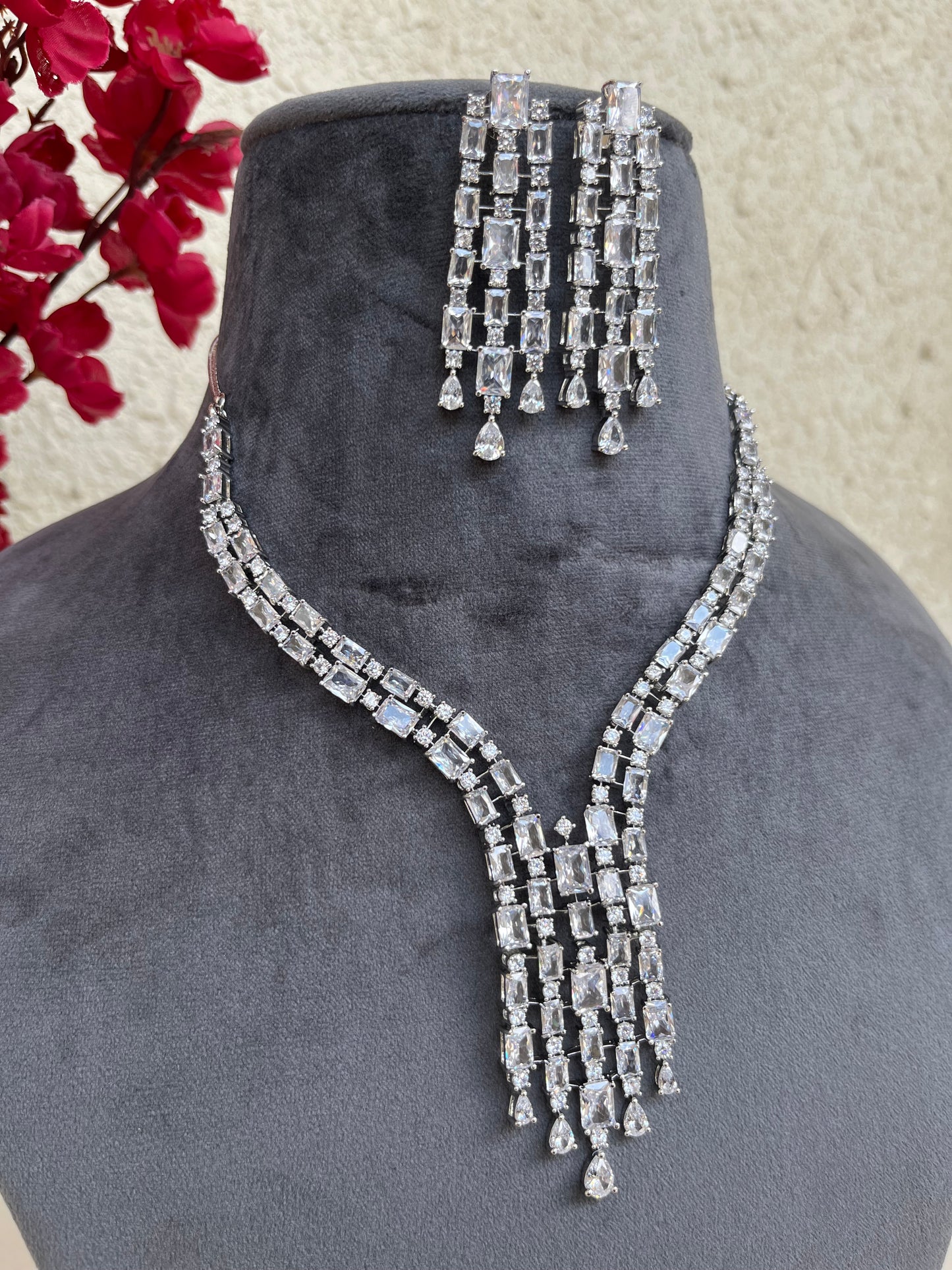 American diamond indo western set