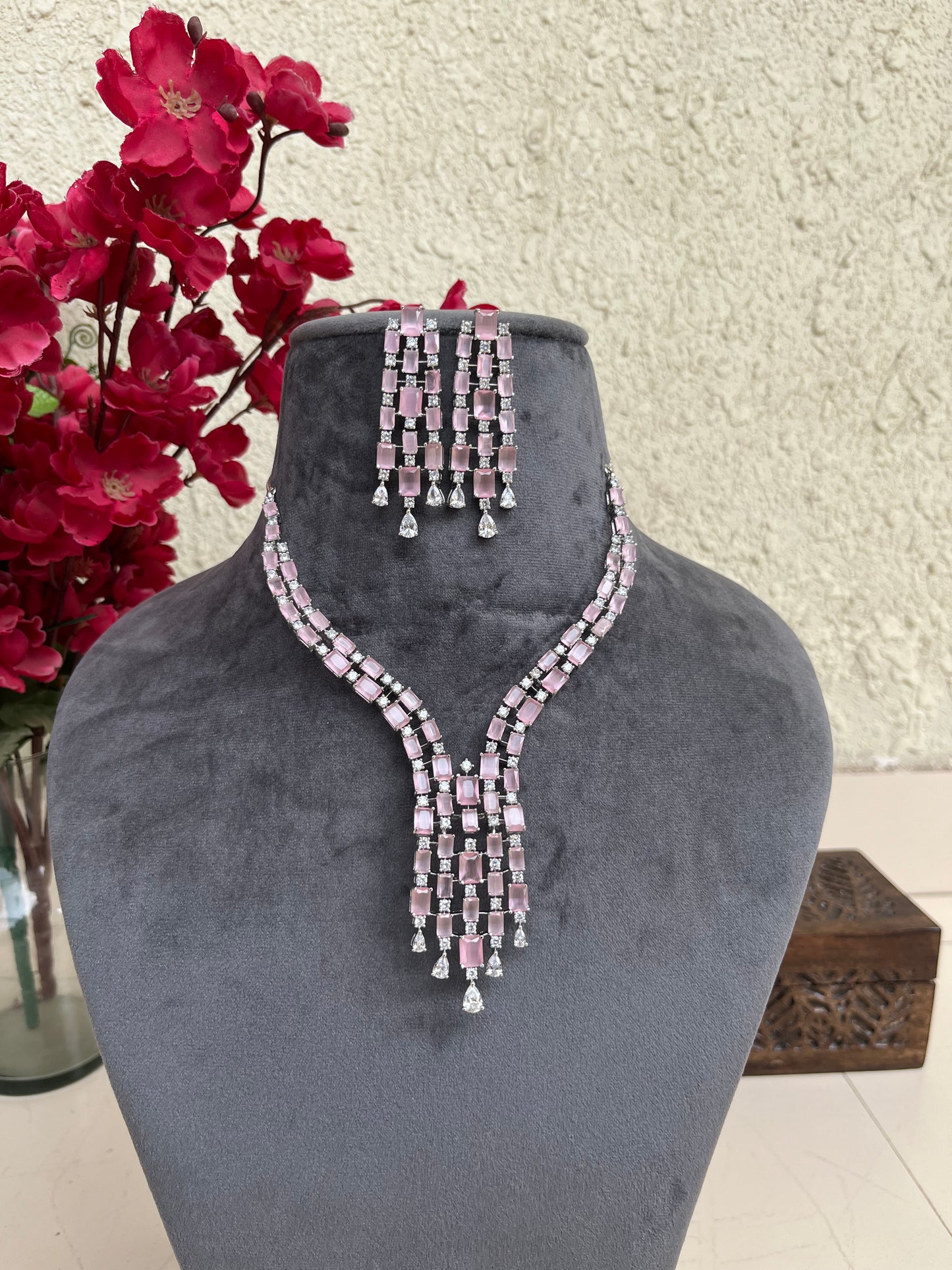 American diamond indo western set