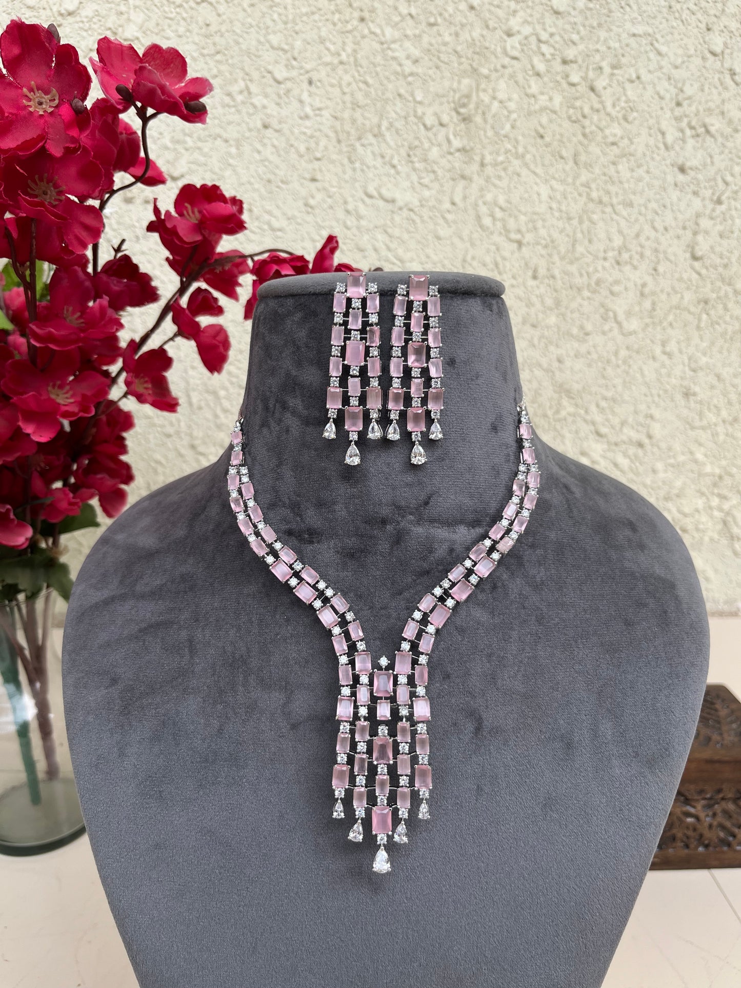 American diamond indo western set