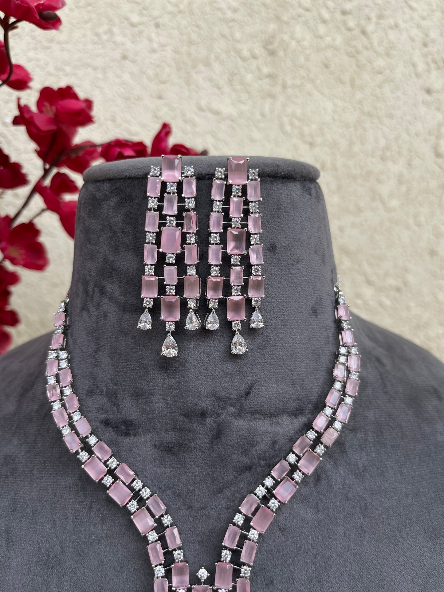 American diamond indo western set