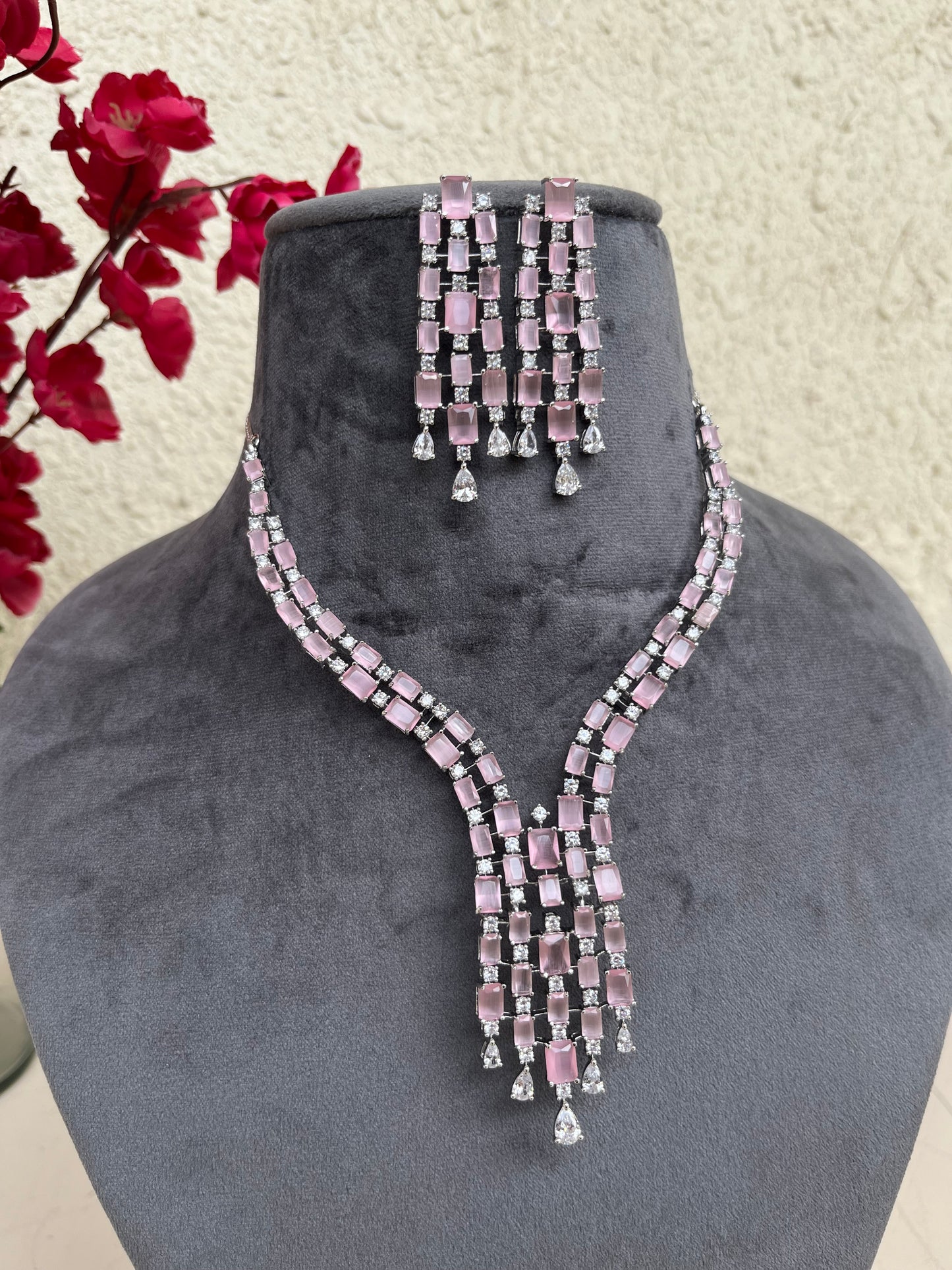 American diamond indo western set