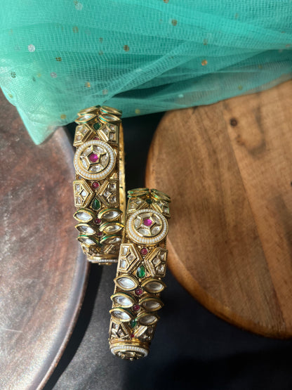 uncut kundan multicoloured kada