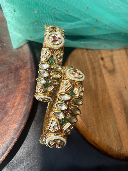 uncut kundan multicoloured kada