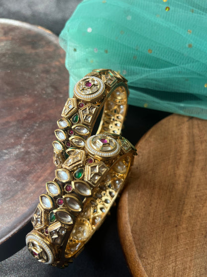 uncut kundan multicoloured kada