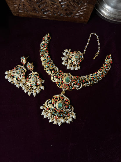 Hyderabadi nizami jadau semi bridal set