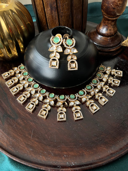 Silver foil kundan set