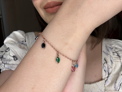 Multi coloured droplets neck charm/ bracelet