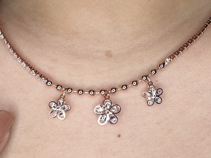 Floral pattern neck charm / bracelet