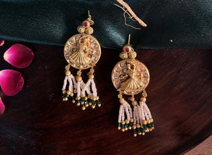 Rajwadi gold hanging danglers