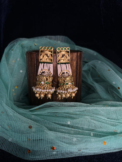 Doli baraat design rajwadi gold jhumkas