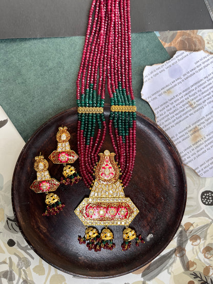 Parab kundan meenakari long set