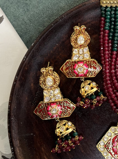 Parab kundan meenakari long set