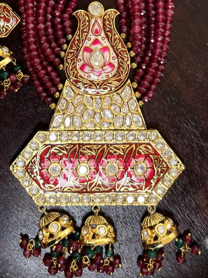 Parab kundan meenakari long set