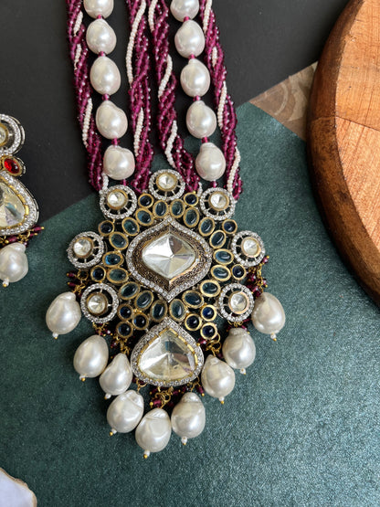 parab kundan set with real baroque pearls piroi