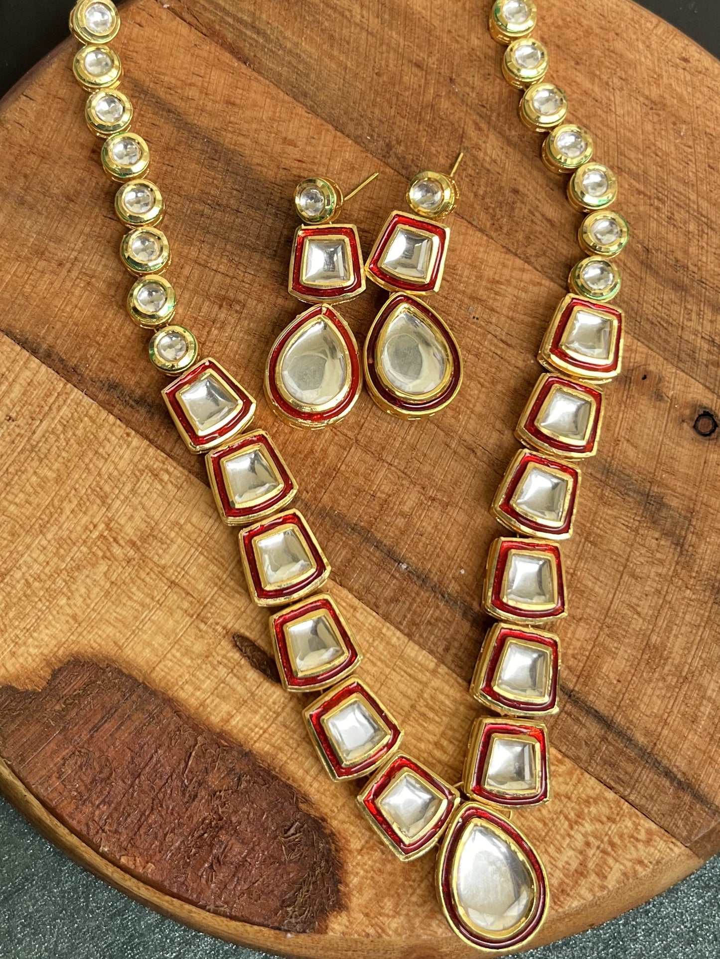 Meenakari kundan set