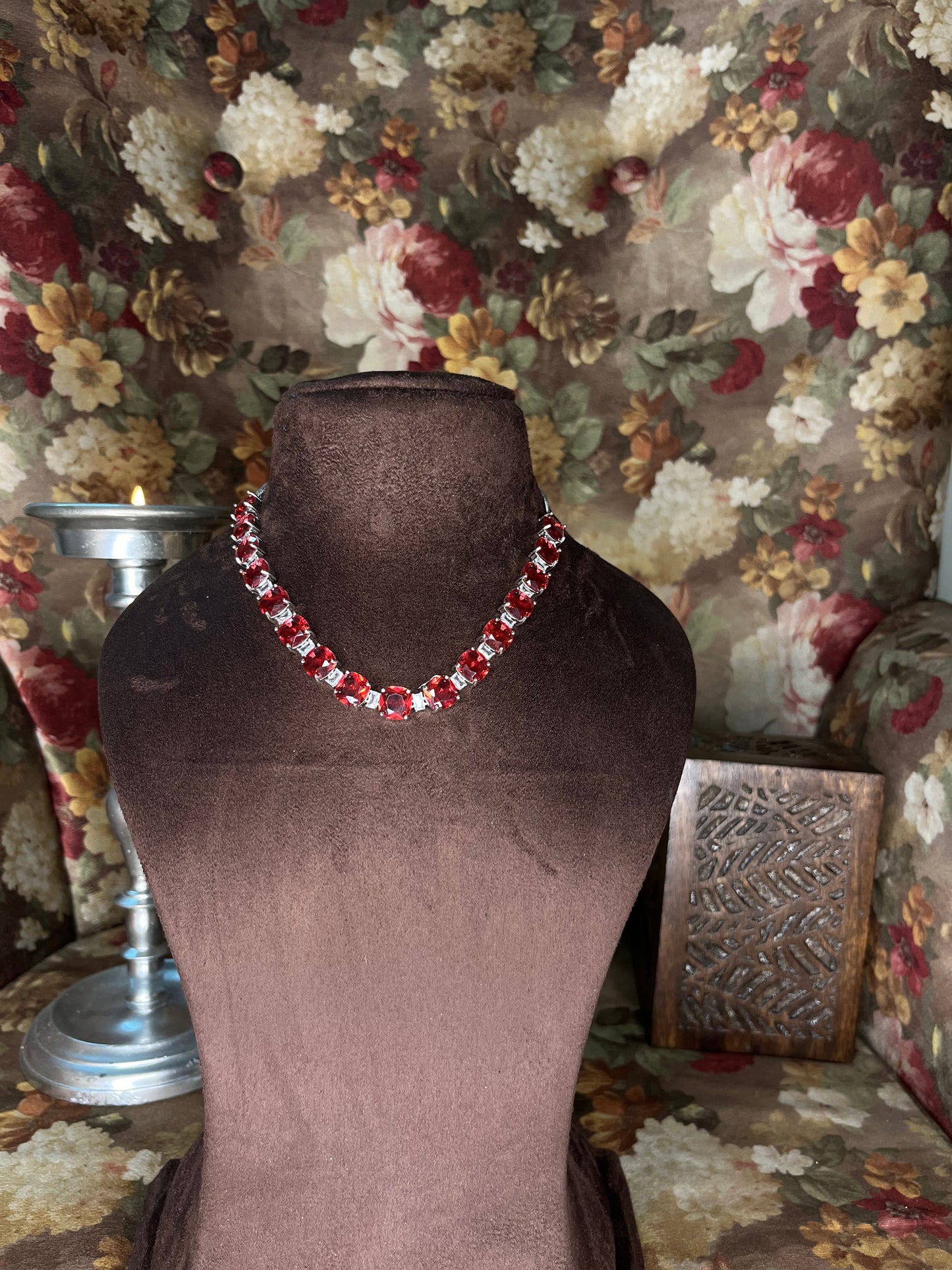 Hydro stones American diamond neckline