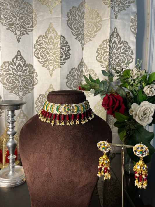 Chand gujarati choker with jhumka