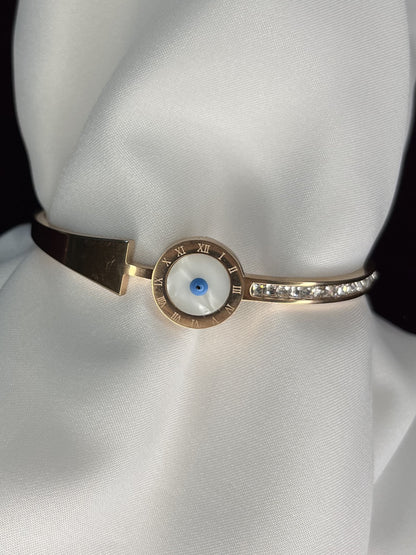 Mother of pearl evil eye Anti tarnish bracelets