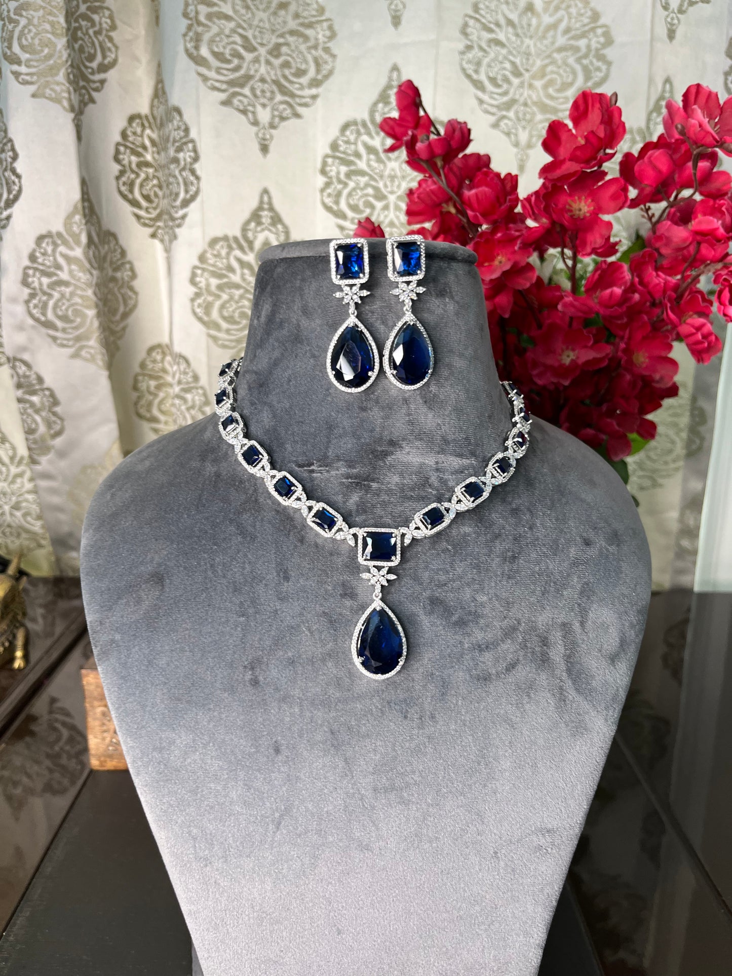 American diamond hydro stone drop set