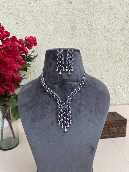 American diamond indo western set